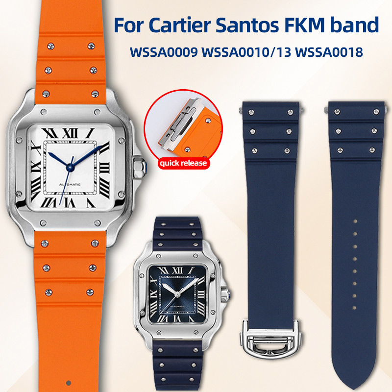 Suede Strap Watch - 19mm 21mm For Cartier Santos WSSA0009