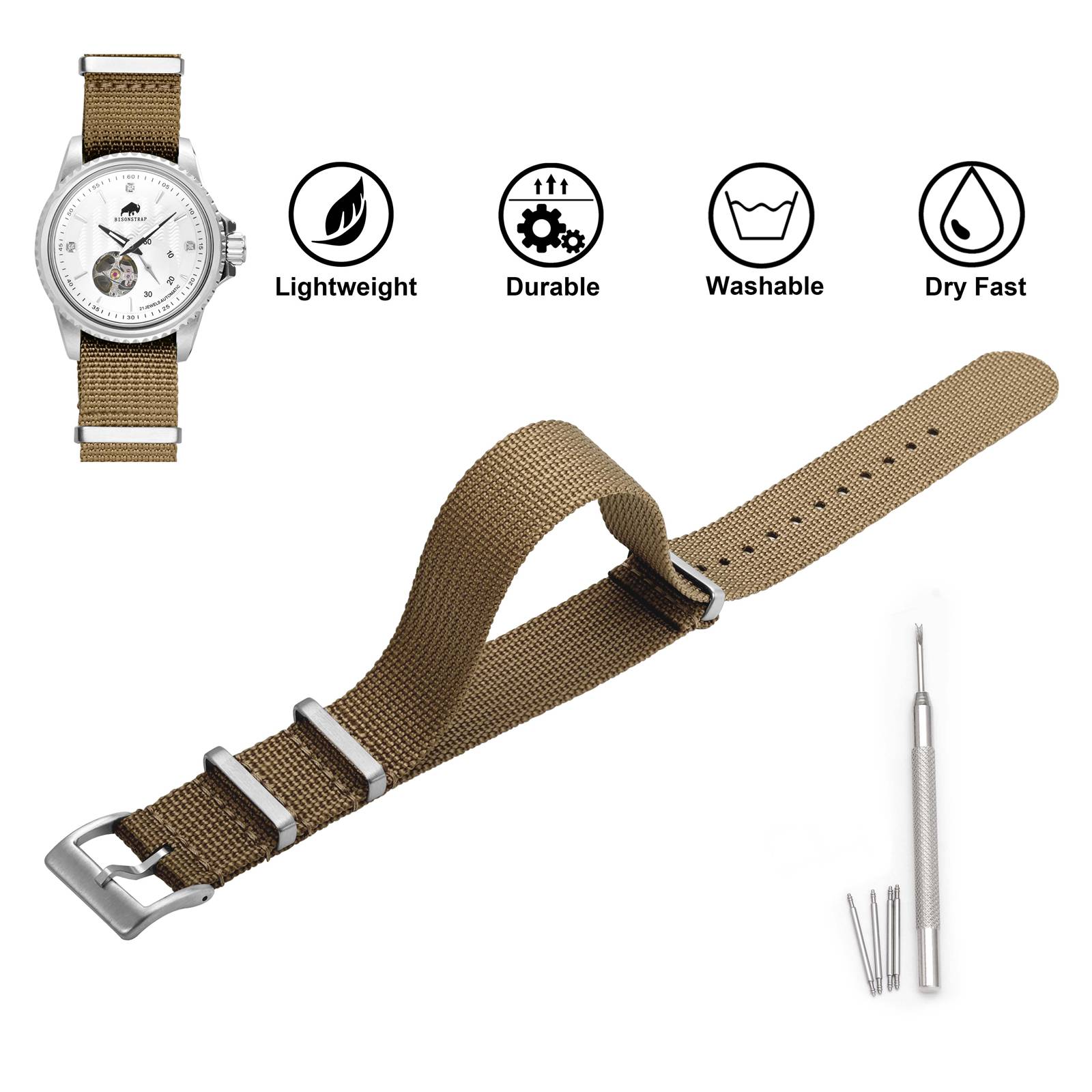 BISONSTRAP Men's Watch Strap 1 - огляд і ціна Suede Strap Watch